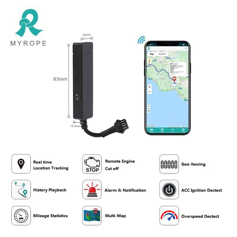 Real Time Tracking Mini size Motorcycle Ios Android APP GPS Locator for Vehicle GPS Tracker
