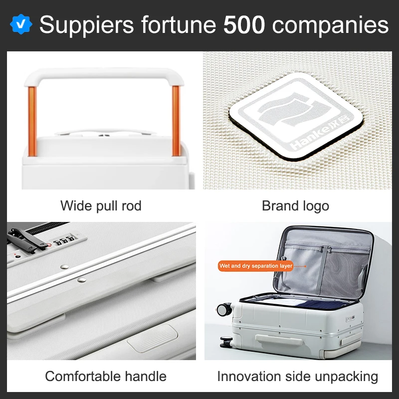 Hanke OEM ODM Logo Designer Koffer Trolley Hard Case Hand Luggage Bags Travel Trolley Luggage Sets