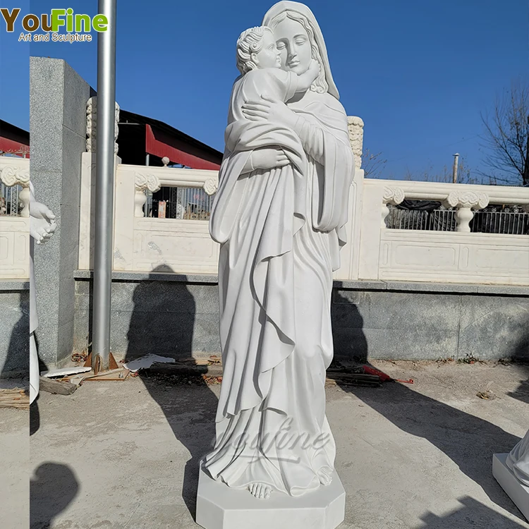 Life Size Mother Mary Statue and the Child Jesus for Sale