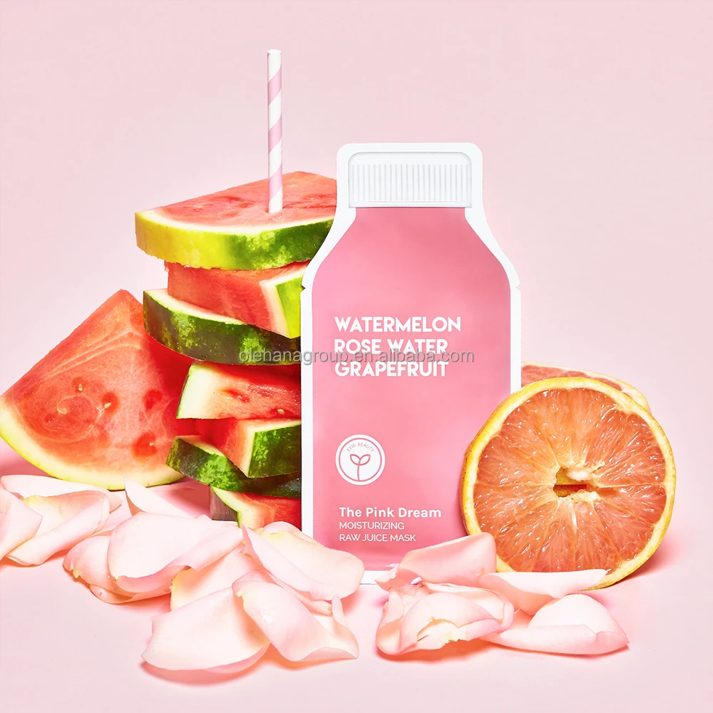 Korean Whitening Moisturizing Sheet Grapefruit Rose Watermelon Beauty Face Masks Private Label Skin Care Facial Mask