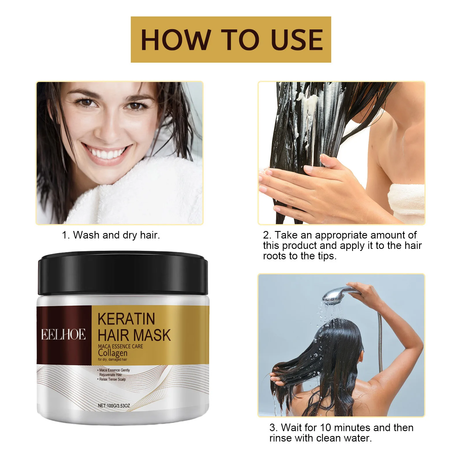Repair Hair Mask Smooth Hair Conditioner Shine Anti-frizz Split Ends Remedy Colour Scald Damage For Ladies  Argan Oil Hair Mask