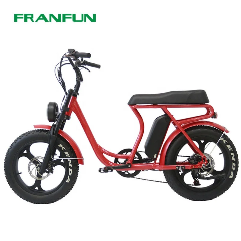 Easy drive moped style 20*4.0 Fat tyre 2 person electric motor bike with big lamp