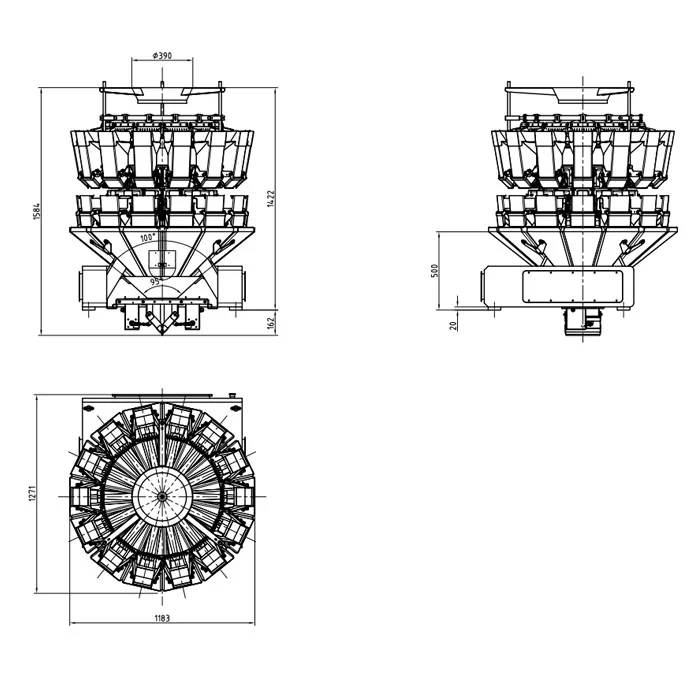 14 head  multihead  weigher  model diagram