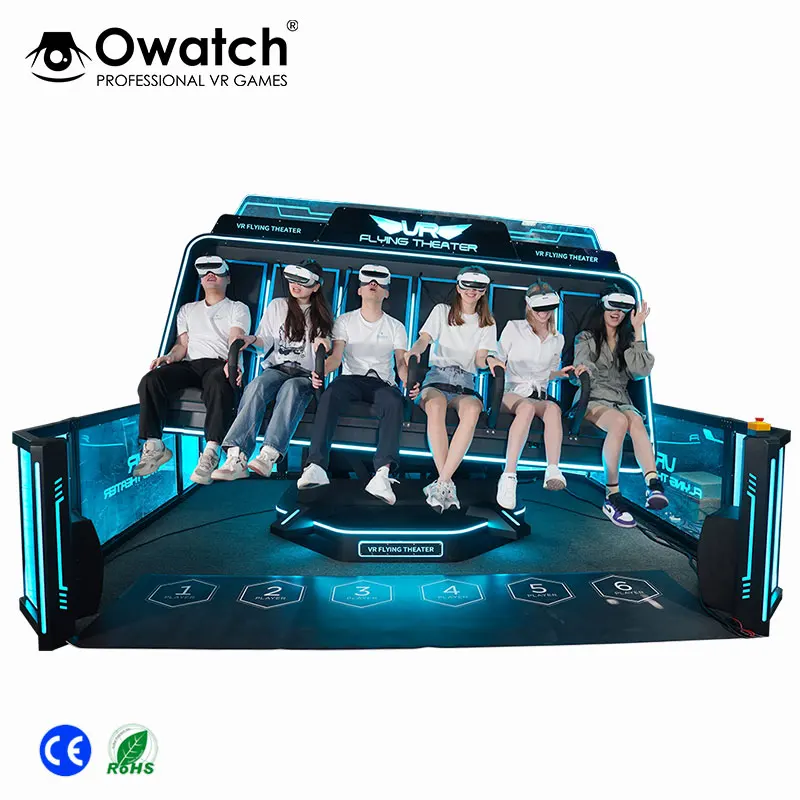 6 seats 360 degree rotating 9d vr cinema equipment virtual reality game machine 360 vr chair 9d vr simulator machine