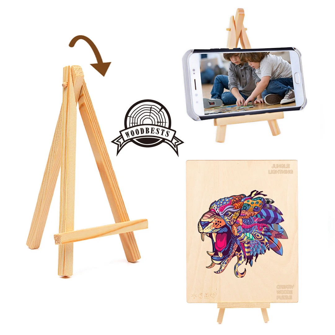 Amazon Hot Selling Unique Animal Shaped Wooden Jigsaw Puzzle JUNGLE LIGHTNING Laser Cutting Wooden Puzzles for adults