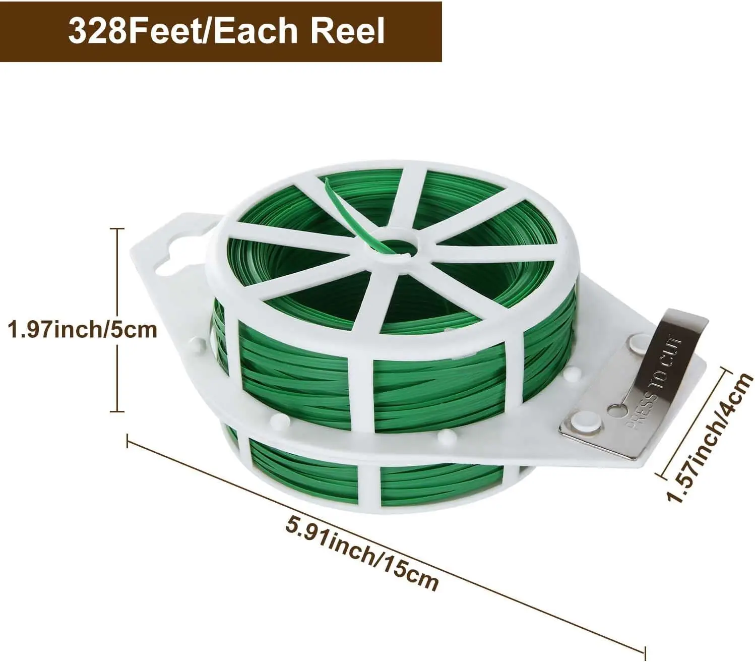 50m 100m Garden Plant Twist Ties Green Garden Twist Tie Roll Plant Wire Ties With Cutter for Plants