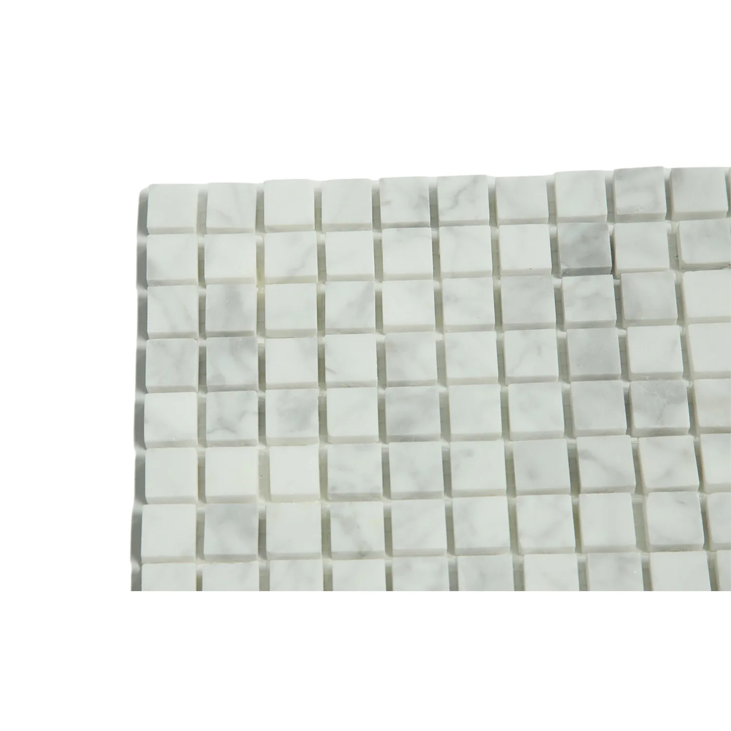 JK Factory wholesale 3d white carrara triangle mosaic dolomite white marble tile mix brass tile