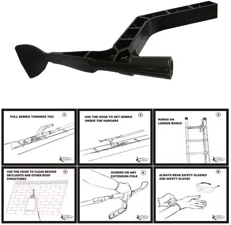 Qingle  Gutters Cleaning Spoon Scoop Hand Tool for Farm Garden Gutters Skylights Roof Structure eave leaf brush