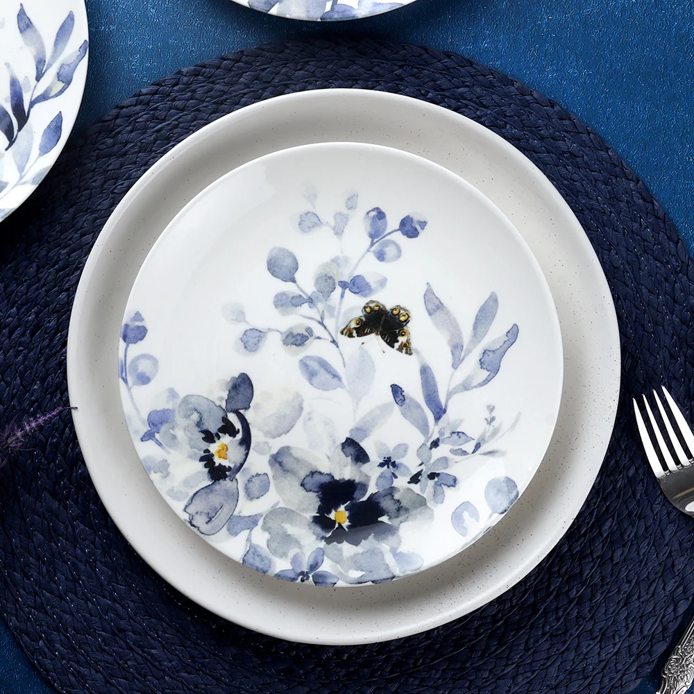 Caroline Design Ceramic tableware from the purple flower collection for spring and everyday use
