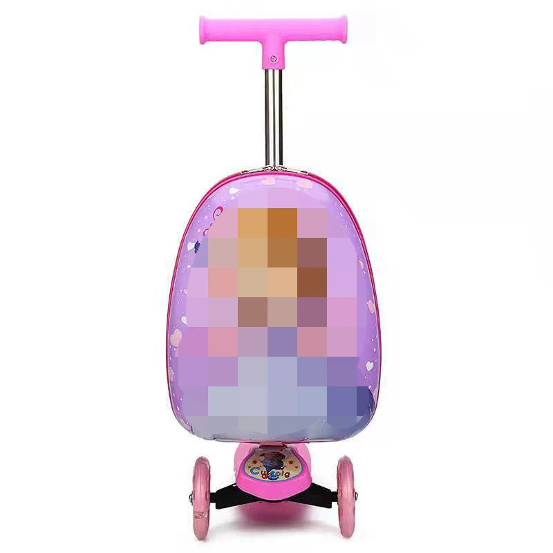 Children Travel Waterproof Trolley Scooter Luggage Bag Kids Ride On Luggage Suitcase Bag For Kids With Scooter
