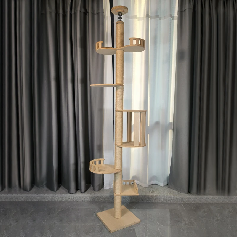 High quality cat climbing tree floor indoor game furniture multi-layer cat tree with platform