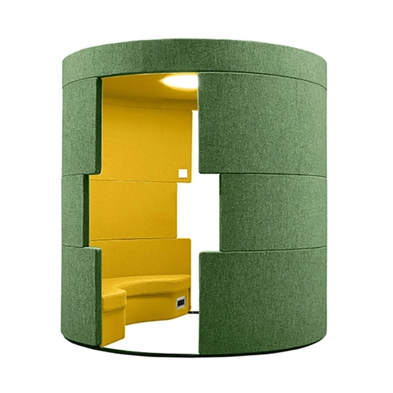 Lounge Fabric Round Meeting Room Reception Booth Sofa Office Pod