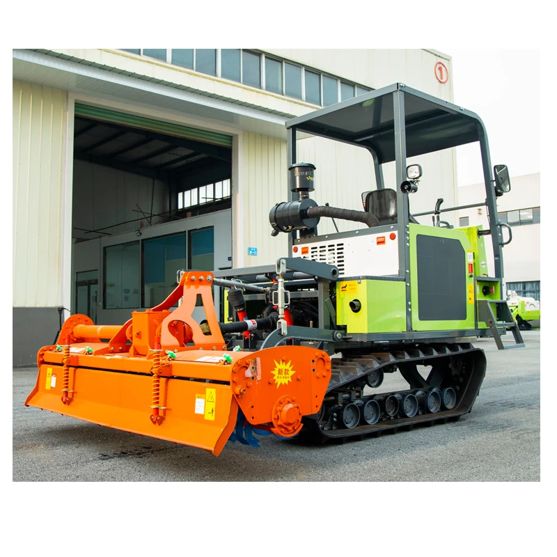 Crawler Tractor with Rotavator for Rice Land