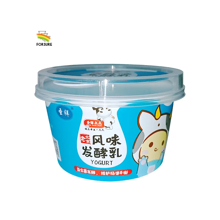 Customized Wholesale 120ml 180ml 200ml Yogurt Packaging Cup PP Plastic Food Grade Yoghurt Container with Spoon Yaourt Pot