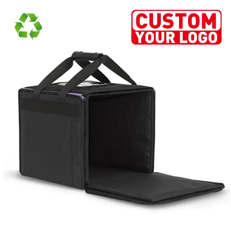 Customized Logo High Quality Shoulder Back Large Capacity Multi-functional Thermal Handbag Pizza Bag Food Cooler Bag Insulated
