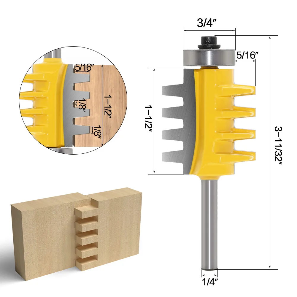 1PC Woodworking Taper Tenon Cutter 6/3.35/8mm Handle Alloy Panel Cutting Milling Cutter Computer Engraving Machine Slotting Tool