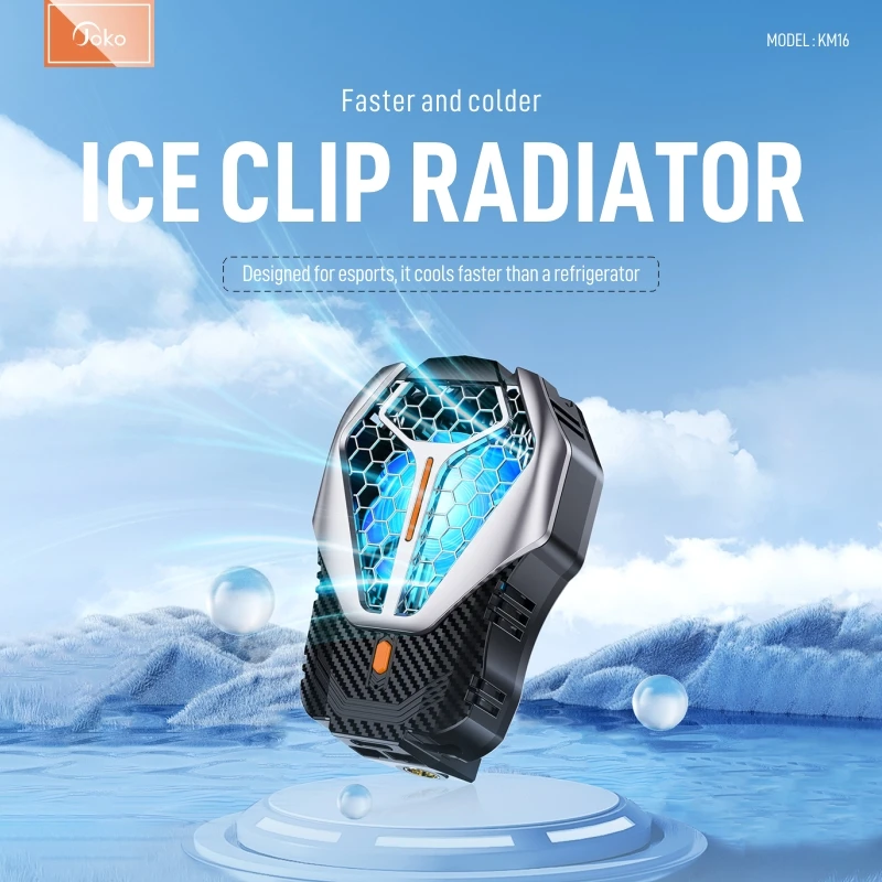 JOKO New Design Cooling Fan Cell Phone Radiator Mobile Phone Cooler With RGB light For Playing Gaming Watching Videos
