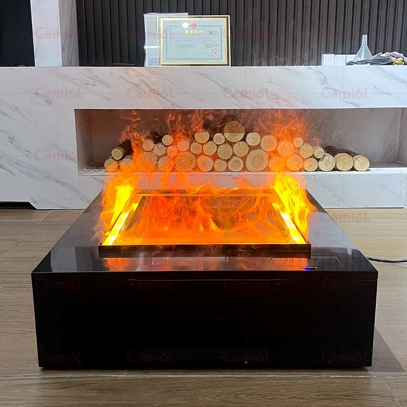 CamioL 3D Flame Electric Fireplace with Humidifier mist fire atomization fake flame water vapor fireplace