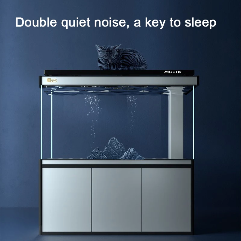 New Medium and Large Fish Tank Widened Dragon Fish Large Aquarium Bottom Filter Glass Home Decoration White Tank 3 Case Glass