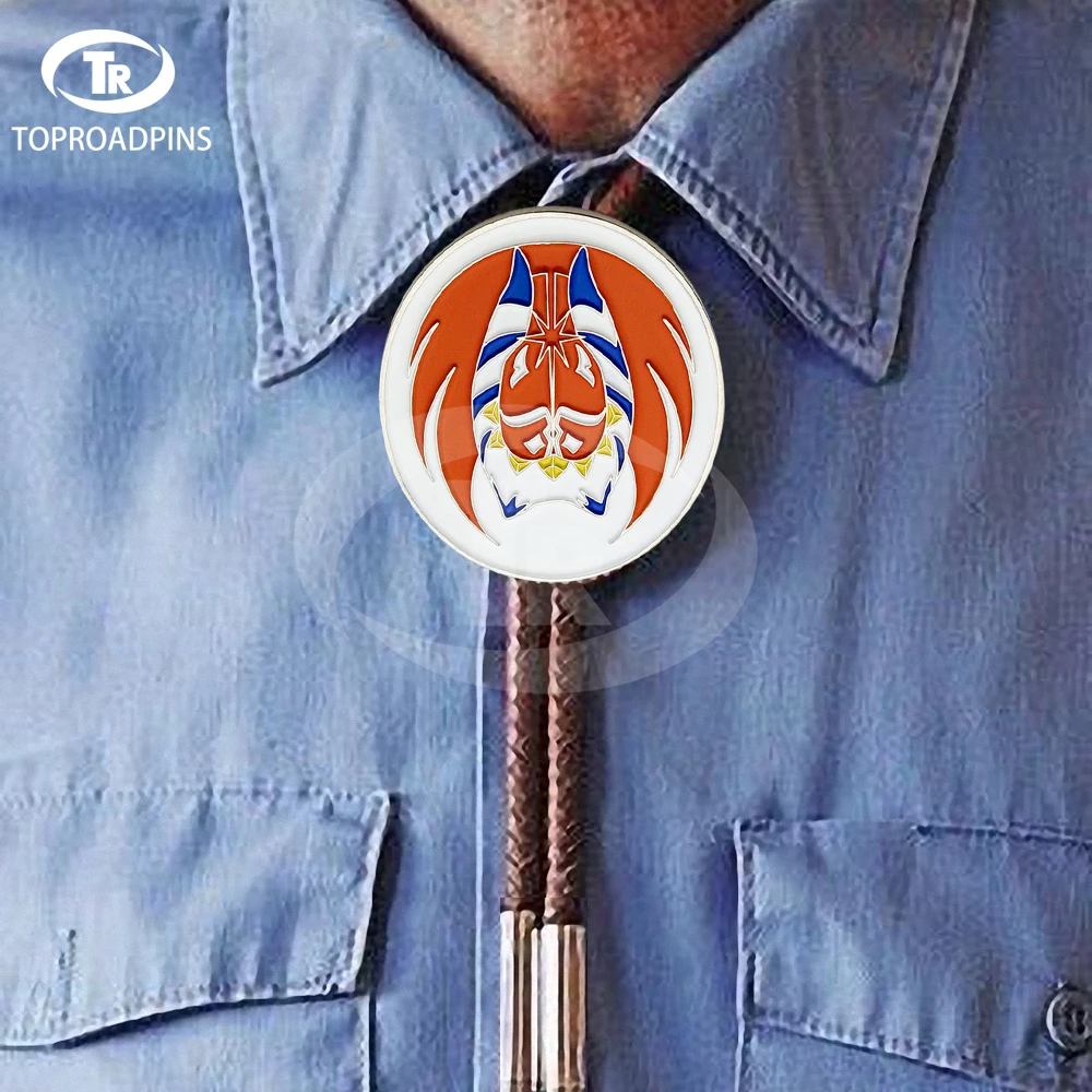 Cheap pirate gold wolf mens bolo tie necklace enamel cowboy maker custom logo bolo tie makerlo tie in metal craft