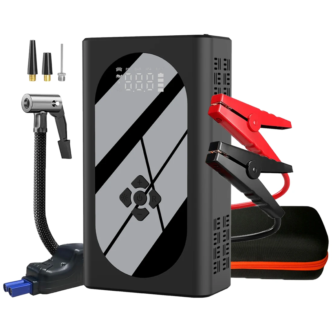 2000A Peak Current Car Jump Starter Powerbank with Tire Pump 12v Portable Jump Start with Air Compressor