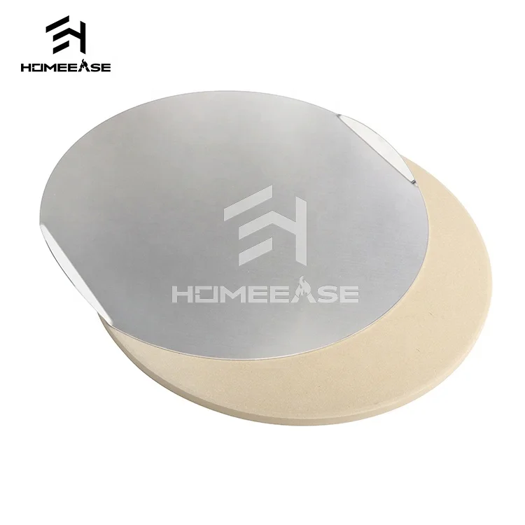 Pizza Grilling Set Pizza Grilling Stone Round Cordierite Ceramic Pizza Stones With Carrying Tray