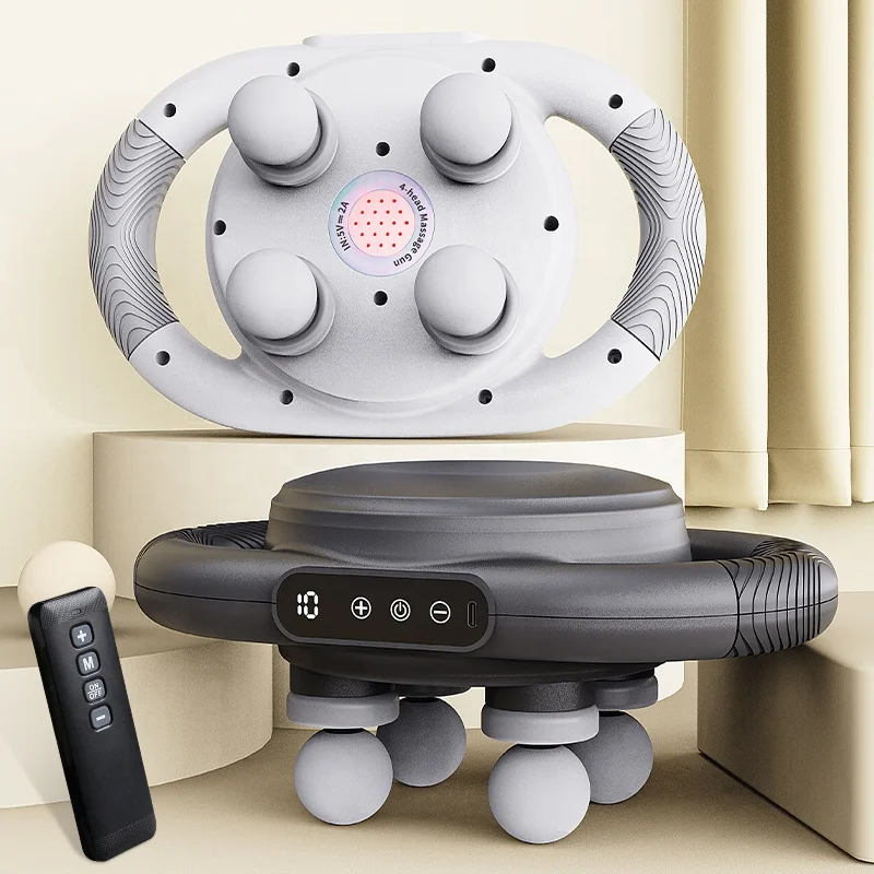 4 Heads Muscle Massage Gun Instrument Electric Large-Strength Whole Body Big Leg Relaxation Multi-Head Massage Gun