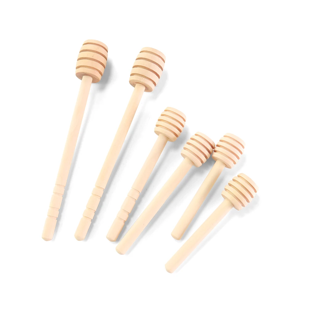 Wholesale Eco-Friendly Reusable 100% Natural Mini Wooden Honey Stick Honey Dipper Spoon