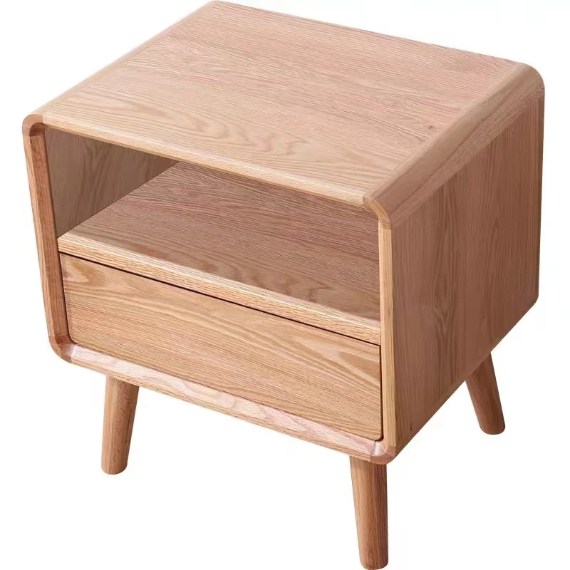 Modern Nordic Solid Wood Bedroom Furniture Bedside Table