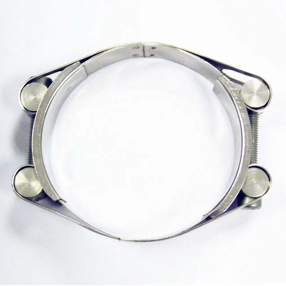 Double heads double bands solid nut strong heavy duty robust super hose clamp