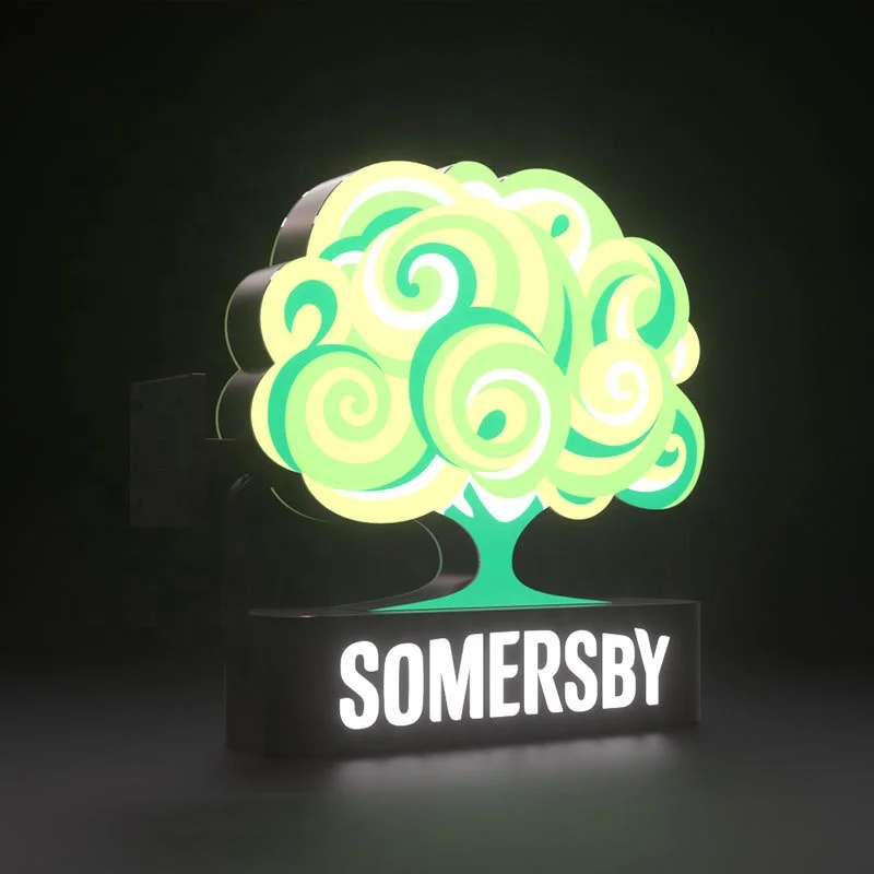 Custom shape  OUTDOOR STREET light box for beer drink smoke wine led advertising display for SOMERSBY LOGO SIGN