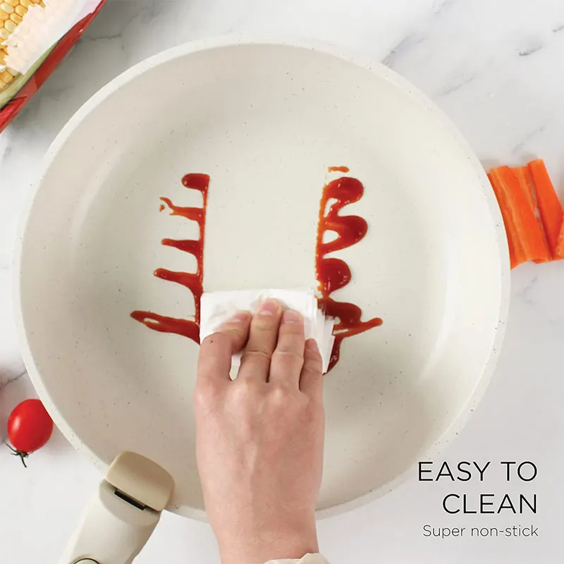 Nonstick Cookware Detachable/Removable Handle 10pcs Kitchen Induction Aluminium Granite Pots and Pans Set Oven Safe