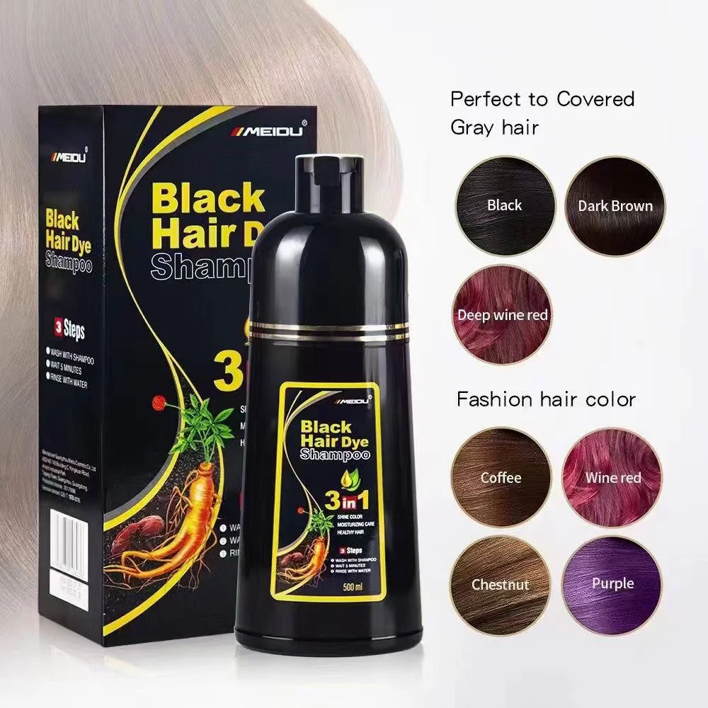 Professional Permanent Argan Oil Natural Black Hair Dye Hair Color Shampoo For Men And Women hair dye shampoo