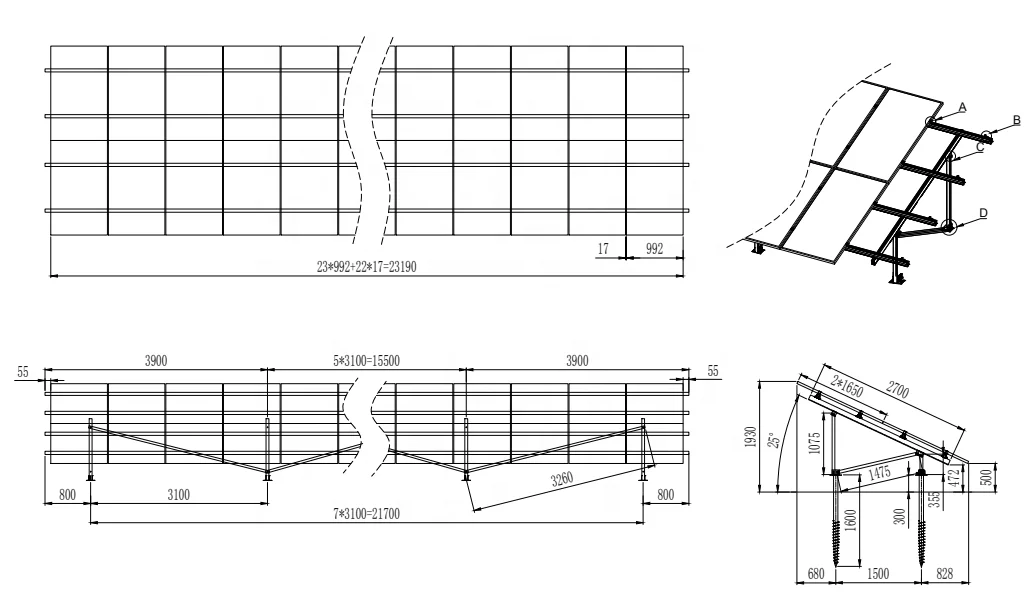 Renewable Energy Ballasted Solar Racking Mounting, Solar Panel Mount Metal Roof