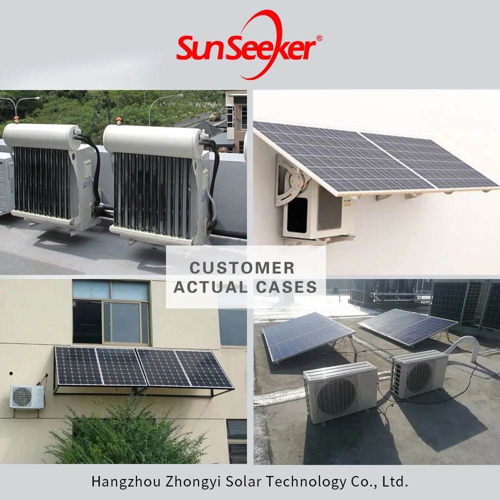 Solar Dc Off Grid Air Conditioner Dc 48V 60V 18000 Btu 1 Ton 1400W 100% Off-Grid Power Solar Powered Air Conditioner System