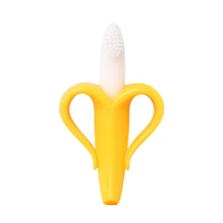 BPA Free Non-toxic Food Grade Silicone Baby Teeth Toy Banana Massage Toothbrush Banana Teeth