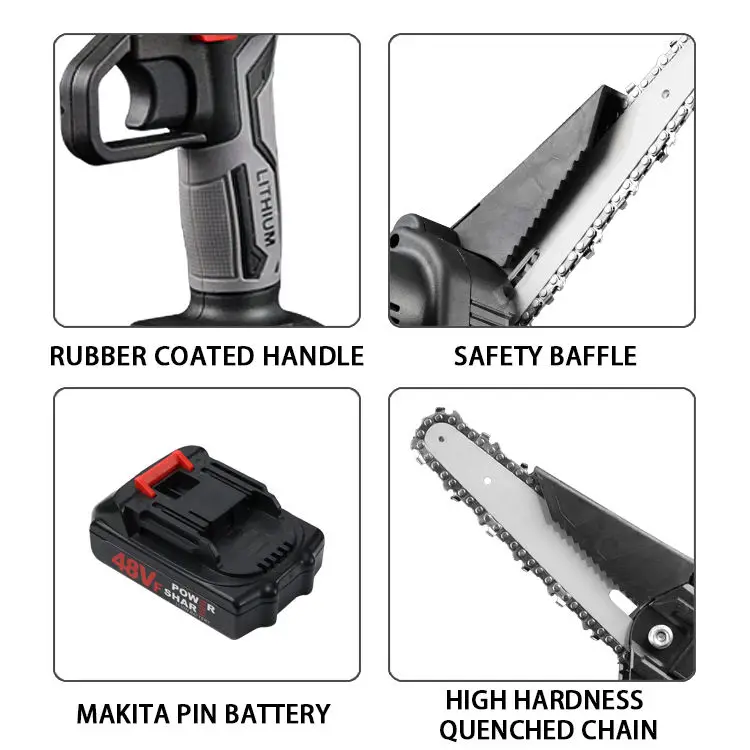 New li ion cordless portable mini electric chain saw machine wood cutter