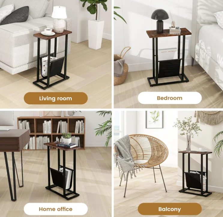 Rustic Magazine Holder Rustic Slim Little Thin Table Narrow Side Table Indoor End Table