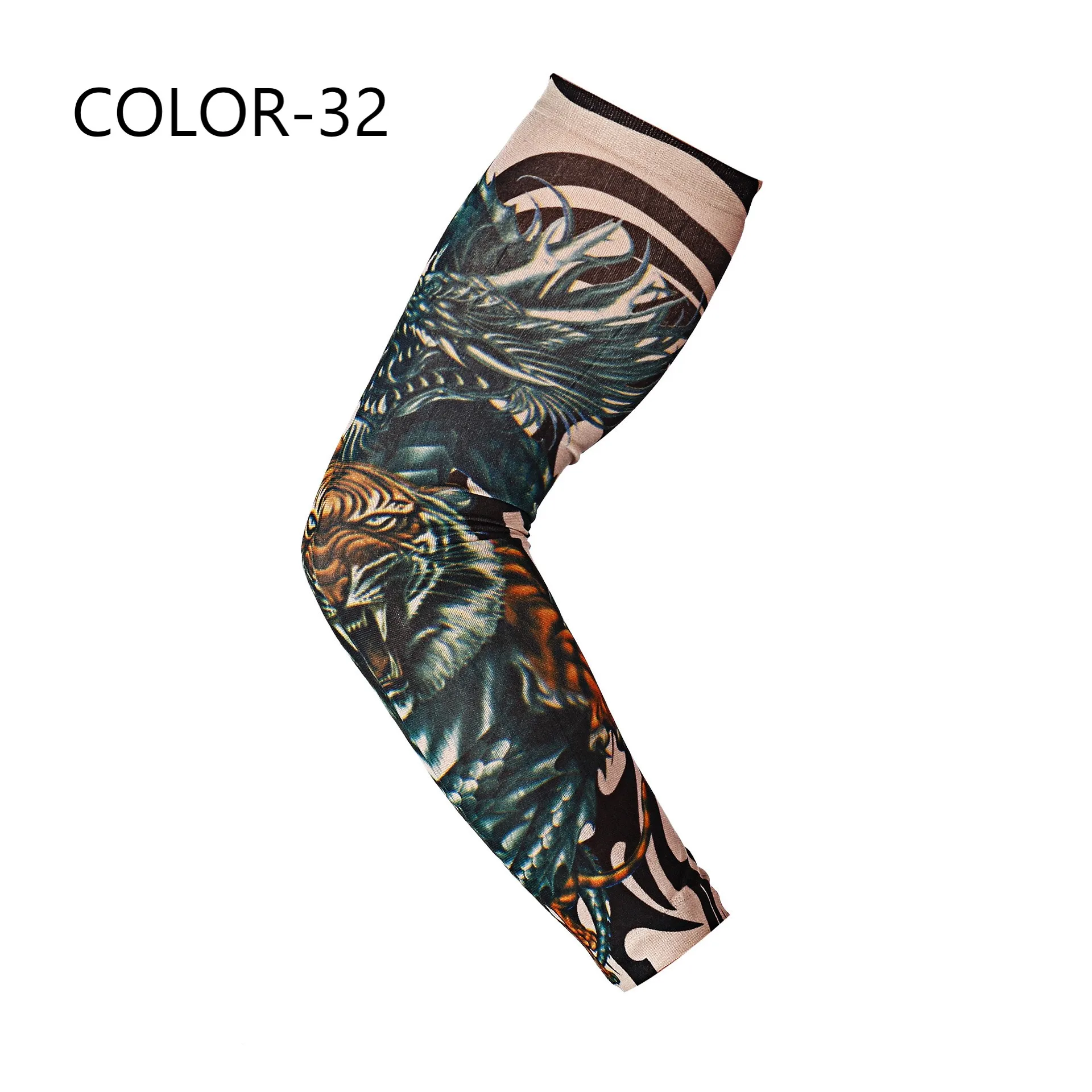 1Pc Outdoor Cycling Sleeves 3D Tattoo Printed Armwarmer UV Protection Bicycle Sleeves Arm Protection Riding Sleeves