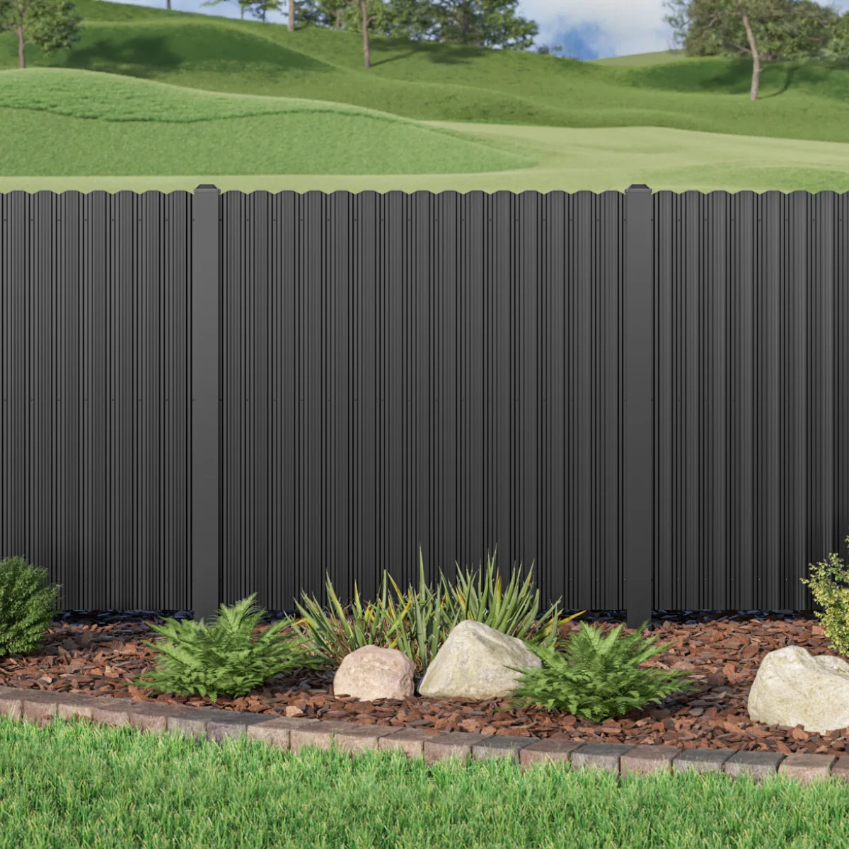 YL Solid Privacy Vinyl Fencing Aluminum Garden Fence Outdoor Picket