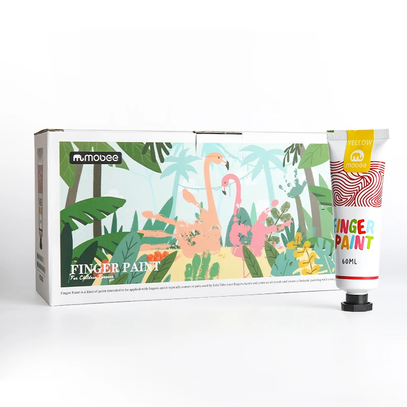 Gxin P023B01-12 Non-toxic water based 12 colors finger paint set 60ml color finger paint quick drying for children