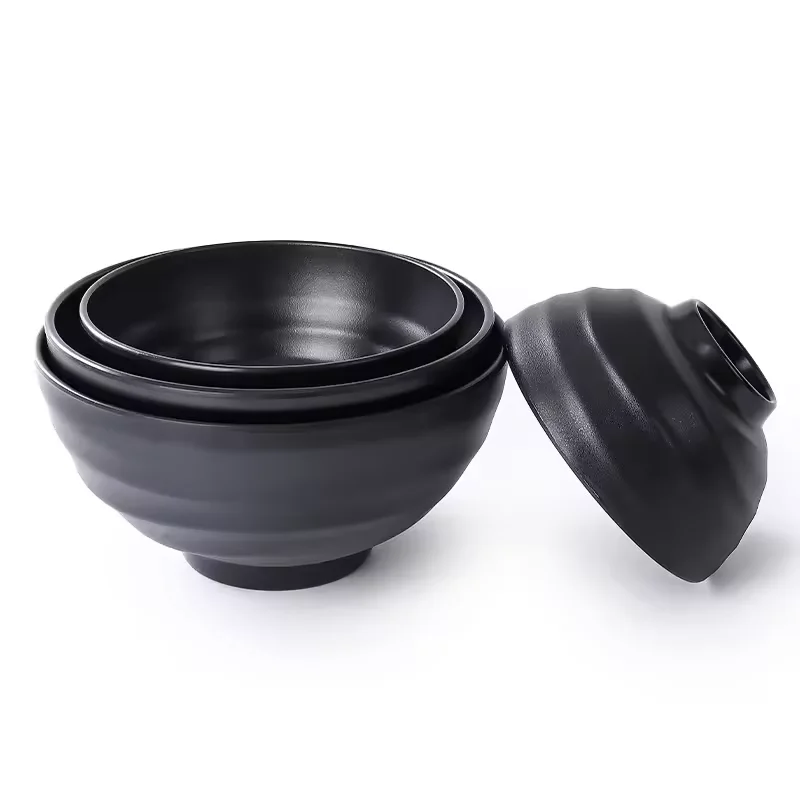 wholesale price black matte 4.5 inch melamine rice ramen bowl chinese soup small bowls japanese ramen bowl