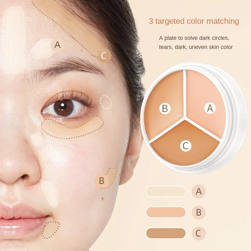 PAQIMAN Concealer Foundation Cream Palette Waterproof Makeup Base Cream Vegan Color Corrector 3 in 1  Concealer