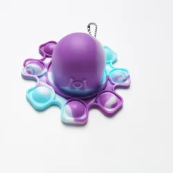 China Factory Wholesale High Quality Free Samples Octopus Fidget Pop Double-sided  Silicone Reversible Octopus keychain