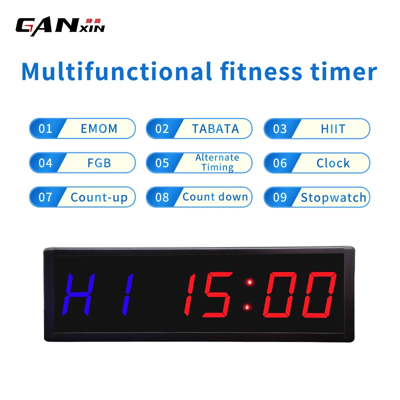 Серия E 2 3 дюймов 6-значный светодиодный цифровой Кроссфит HIIT тренировочный таймер с повторяющимся интервалом тренажерный зал Tabata FGB часы таймером для фитнеса