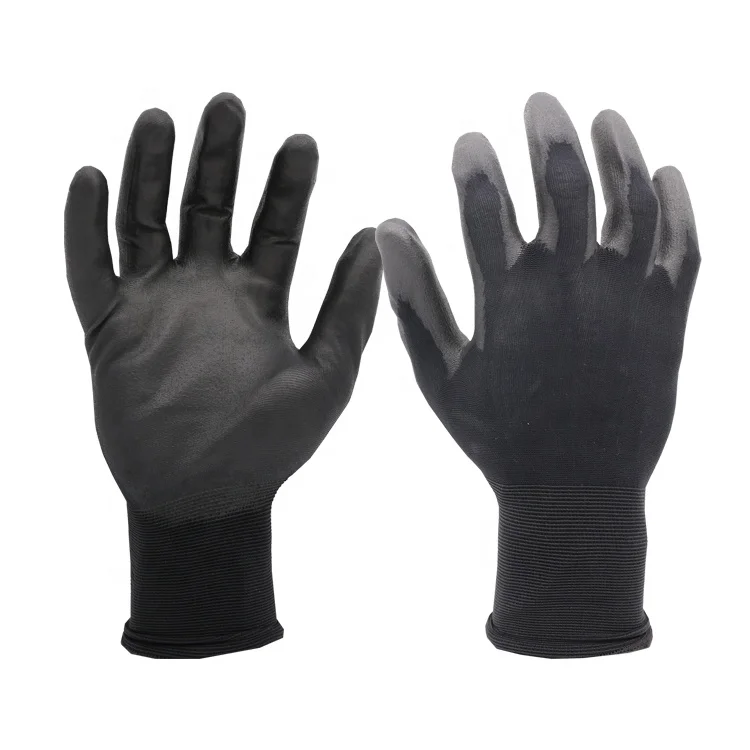 Fast delivery ultra thin nylon PU coated gloves touch screen operating machine electrical safety glove P18 B