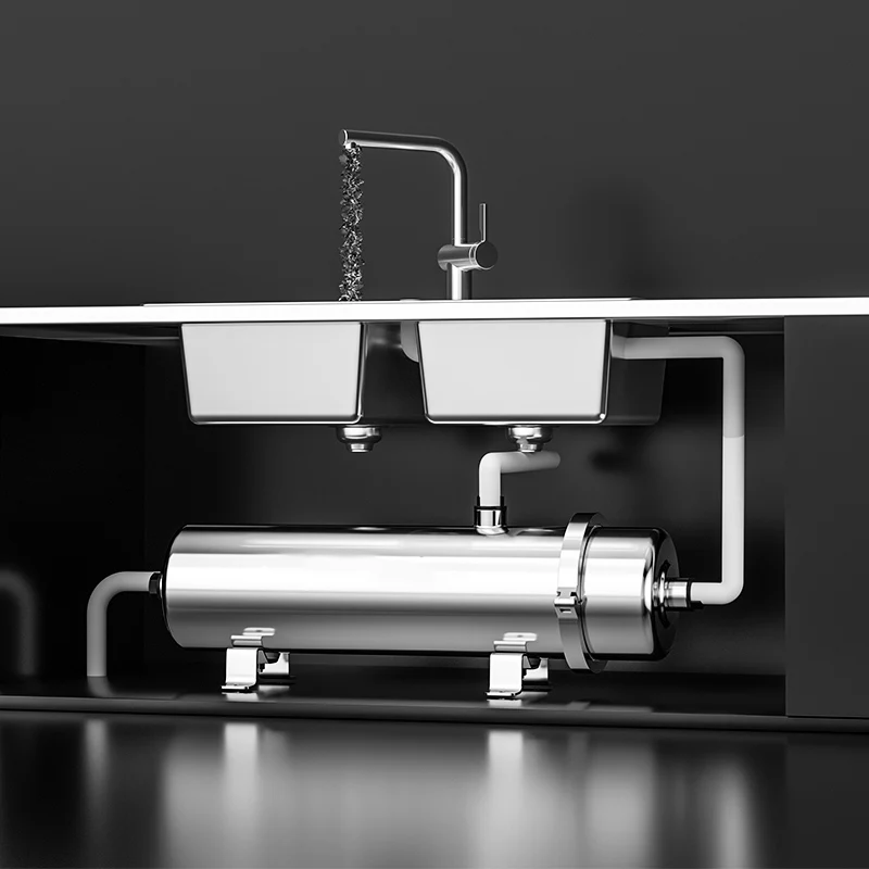 304 Stainless Steel Water Purifier with Ultrafiltration Membrane 3500L/H Whole House Filter Washable PVDF UF for Household Use