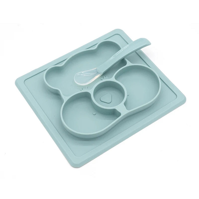 Factory wholesale anti flip suction food baby silicone plate