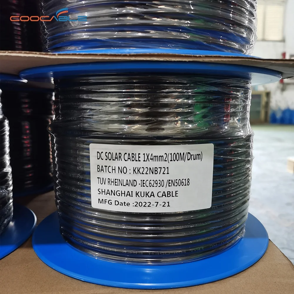 Pv Solar Dc Cable 2x4Mm 2x6Mm 2x10Mm 2x16Mm Twin Wire Solar Panel Extension Cable Solar Panel Cable