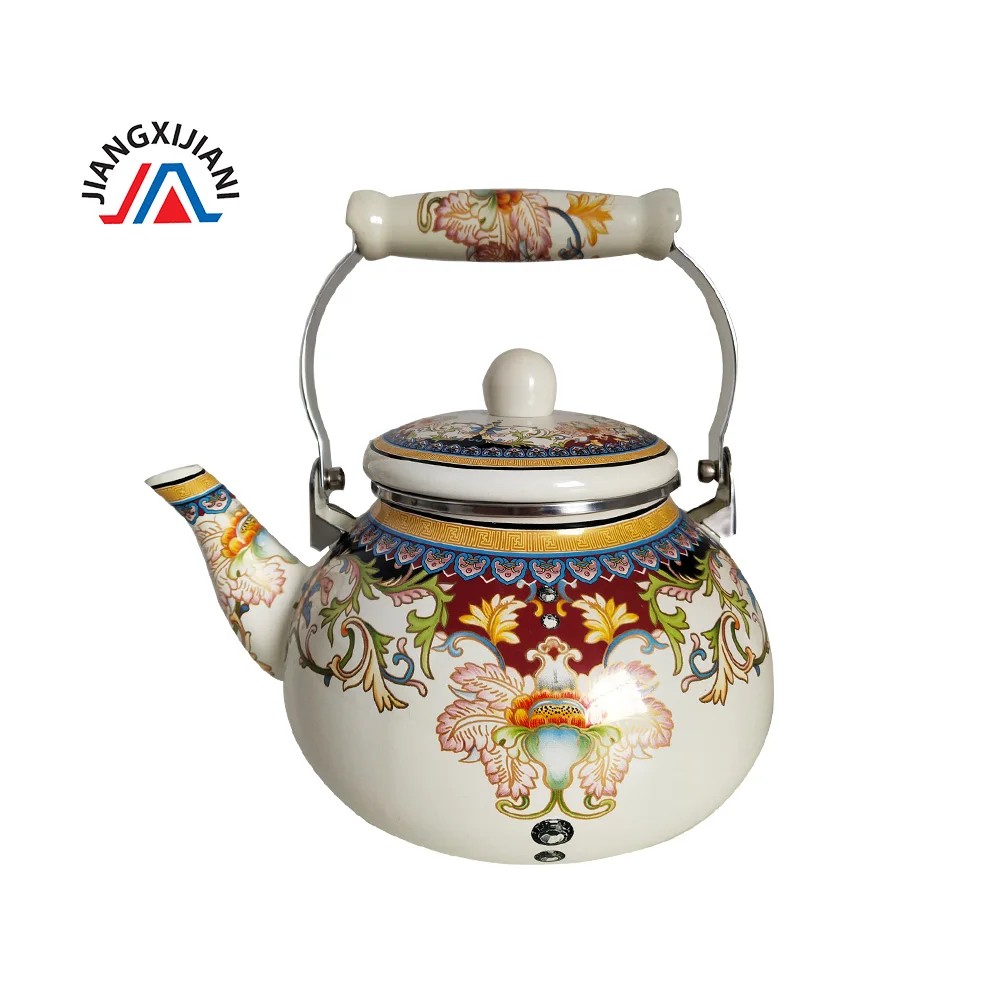 factory 2.5L Vintage flower Turkish Flower Kettle enamel teapot
